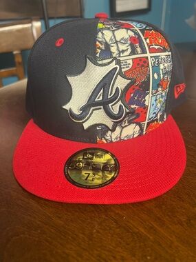 New Era 59FIFTY Black and Red Fitted Hat (7 5/8)